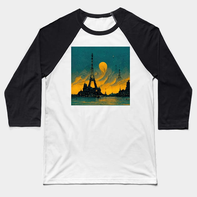 Paris at Dusk Baseball T-Shirt by LightStubble